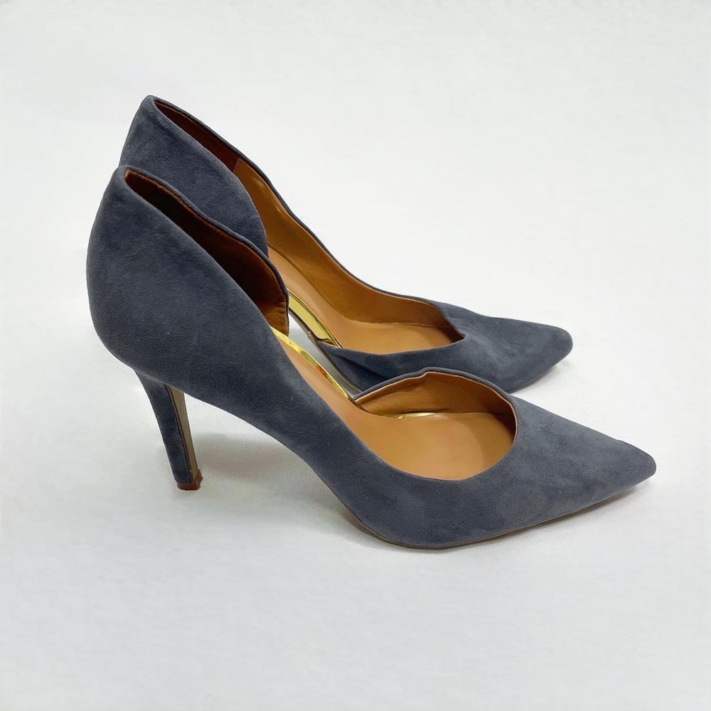 Merona Hale Navy Suede Pointed Toe Stiletto Heels - 8
